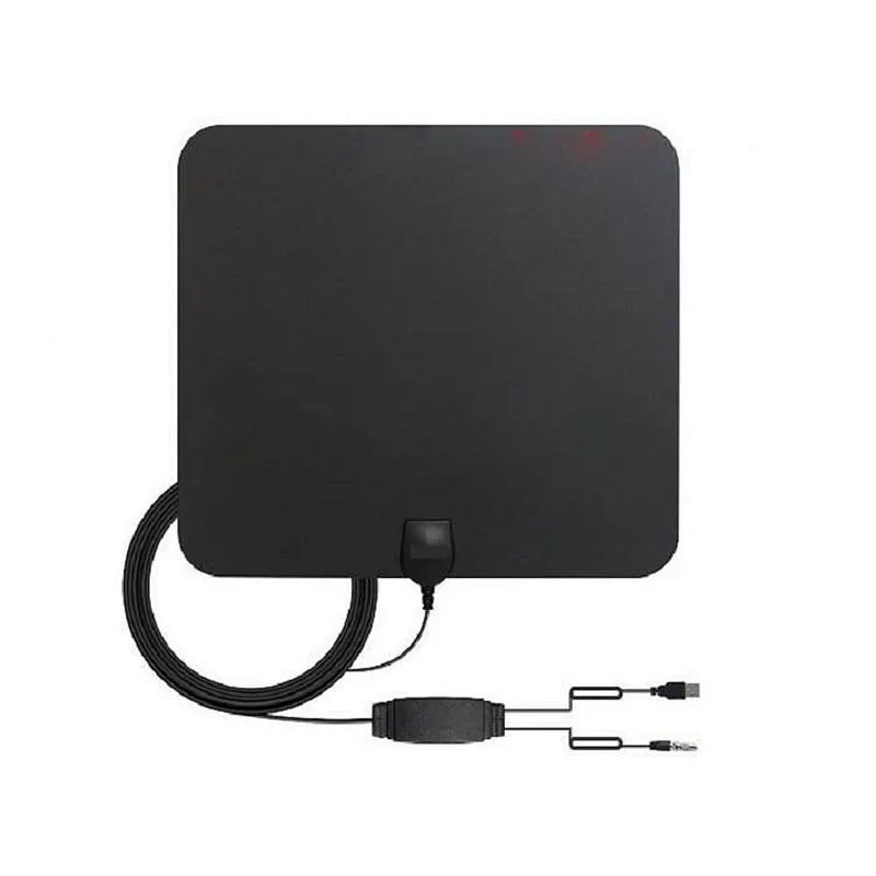 4K 25DB High Gain HD TV DTV Box Digital TV Antenna EU Plug Booster Active Indoor Aerial  Flat Design antenna