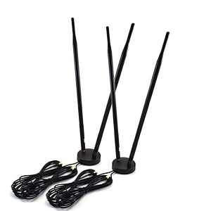 3G/4G Two 9 dbi Rubber Antennas With Magnetic Base Double SMA Male Connector