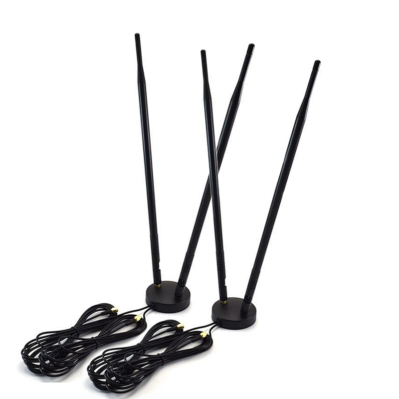 3G/4G Two 9 dbi Rubber Antennas With Magnetic Base Double SMA Male Connector