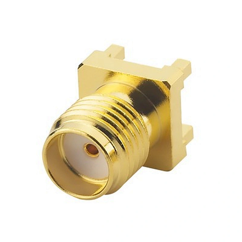 Gold-Plated SMA female Edge PCB Mount Coaxial Connector RF adapter