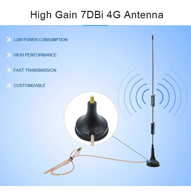 High gain 7dbi Magnetic Mount Antenna LTE communication aerial with Magnetic base RG316 Cable