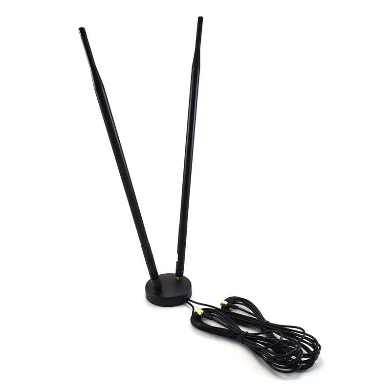 3G/4G Two 9 dbi Rubber Antennas With Magnetic Base Double SMA Male Connector