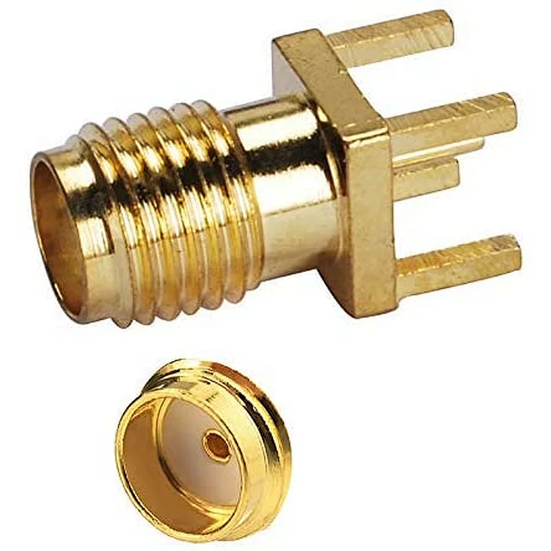 Gold-Plated SMA female Edge PCB Mount Coaxial Connector RF adapter