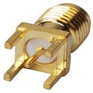 Gold-Plated SMA female Edge PCB Mount Coaxial Connector RF adapter