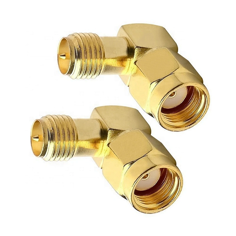 RP-SMA Male to RP-SMA Female Right Angle 90-Degree RF Coaxial Adapter Connector
