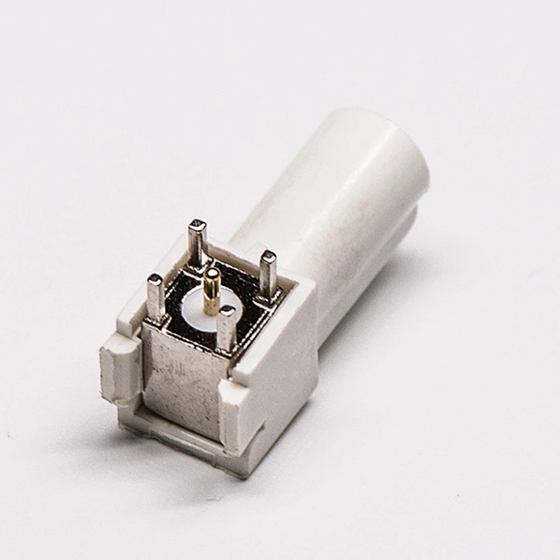 Fakra Connector Type B Right Angle White Through hole for PCB Mount