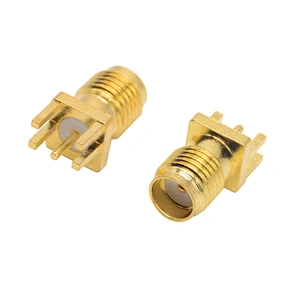 SMA Female Jack Solder Nut Edge PCB Clip Straight Mo Nut Edge PCB Clip Straight Mount Gold Plated RF Connector Receptacle Solder