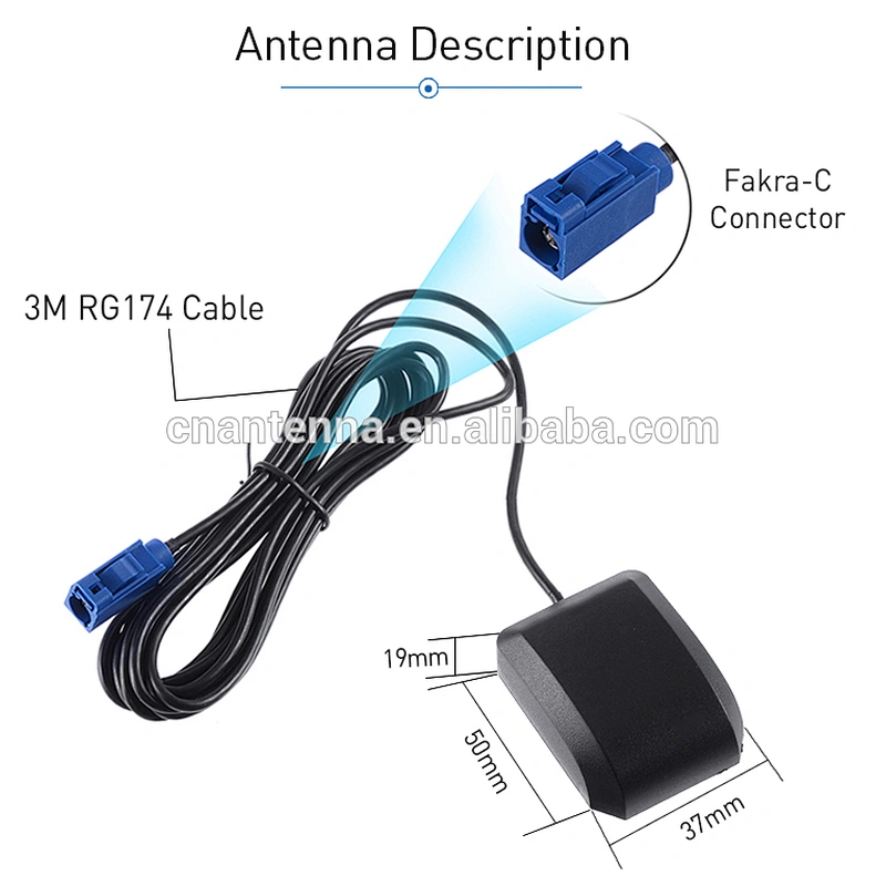 Hongsense GPS Antenna External Active miniature gps Antenna 3-5V 28dB 3 Meter fakra connector