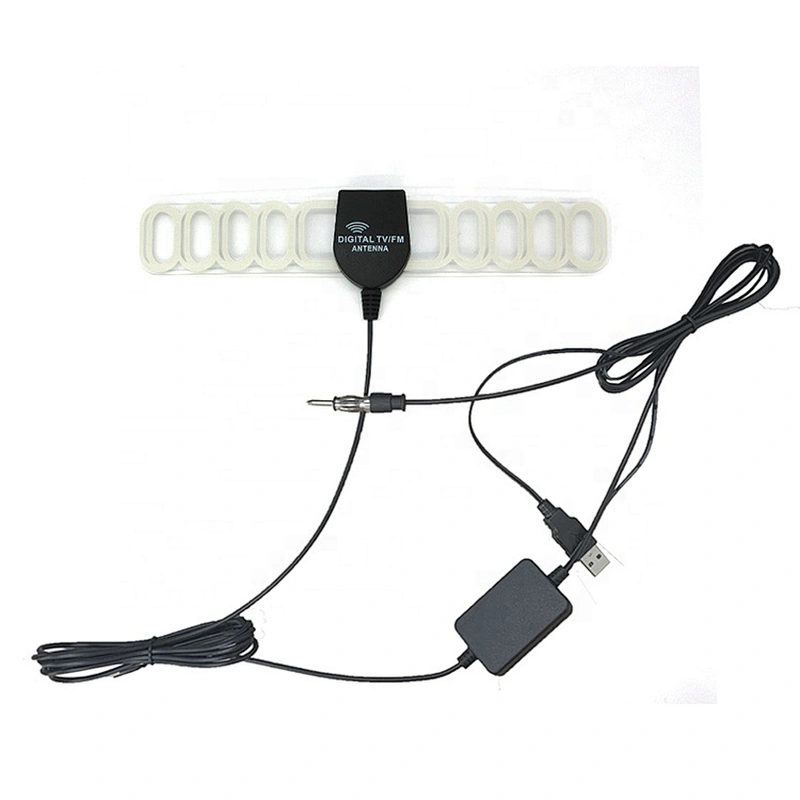 High Gain 23dBi UHF VHF Car Patch Antenna Amplified Satellite Digital TV Antenna For Car