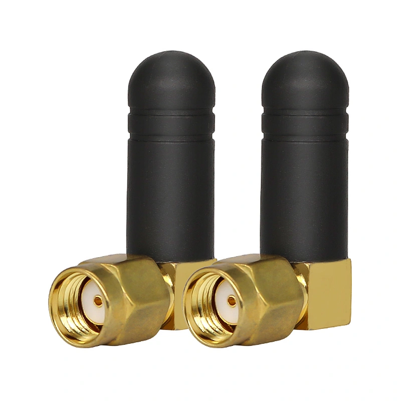 SMA Male right angle 46MM 2DBI gain 433MHz rubber Antenna