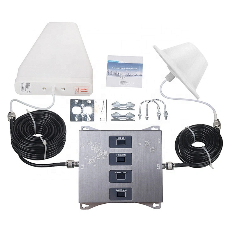 Mobile Network CDMA GSM WCDMA DCS 850/900/1800/2100 Quadband Signal Booster 2G 3G 4G Repeater