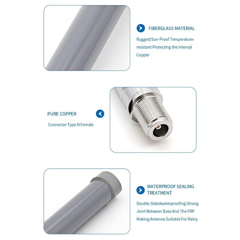 High gain 10dbi 2400-2483MHz N type Male Outdoor Waterproof Corrosion Resistant 2.4G Fiberglass Antenna