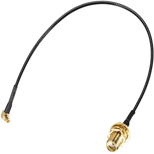 China Manufacturer Cable MMCX Male Right Angle to RP-SMA Female Bulkhead Pigtail Antenna Coaxial RF1.37 Cable