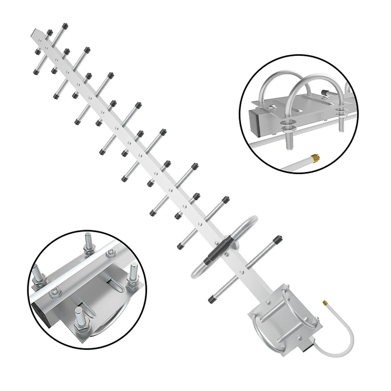 Best High gain outdoor gsm 900mhz yagi antenna in factory price RG58 Cable