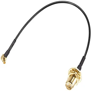 China Manufacturer Cable MMCX Male Right Angle to RP-SMA Female Bulkhead Pigtail Antenna Coaxial RF1.37 Cable