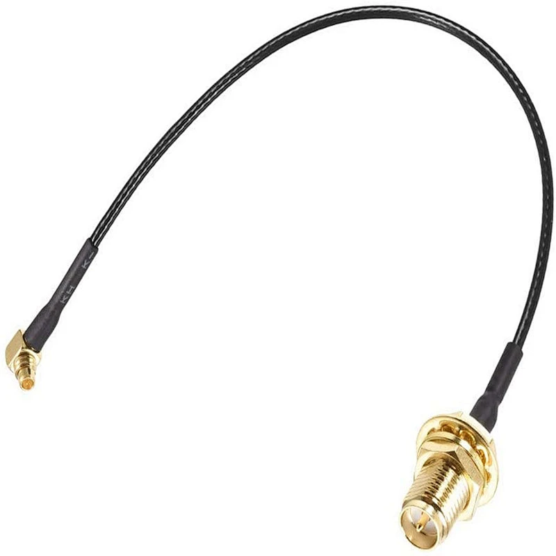 China Manufacturer Cable MMCX Male Right Angle to RP-SMA Female Bulkhead Pigtail Antenna Coaxial RF1.37 Cable