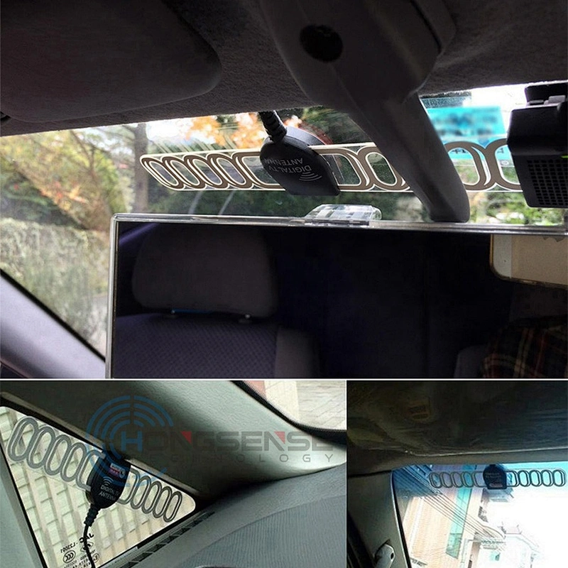 High Gain 23dBi UHF VHF Car Patch Antenna Amplified Satellite Digital TV Antenna For Car