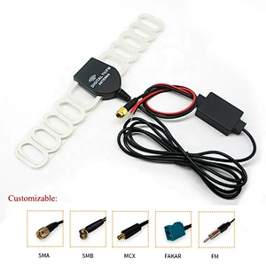 High Gain 23dBi UHF VHF Car Patch Antenna Amplified Satellite Digital TV Antenna For Car