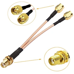 SMA Female to Dual SMA Male Cable SMA Connector Adapter Y Type RG316 Cable