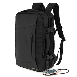 College Men Casual Smart Travel Dayback RPET Polyester Blank Business Laptop Waterproof USB Expandable Backpack