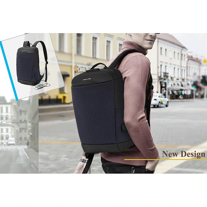 Casual Business Travel 15.6 Inches Men Anti Theft Laptop Backpack with USB Charging Port