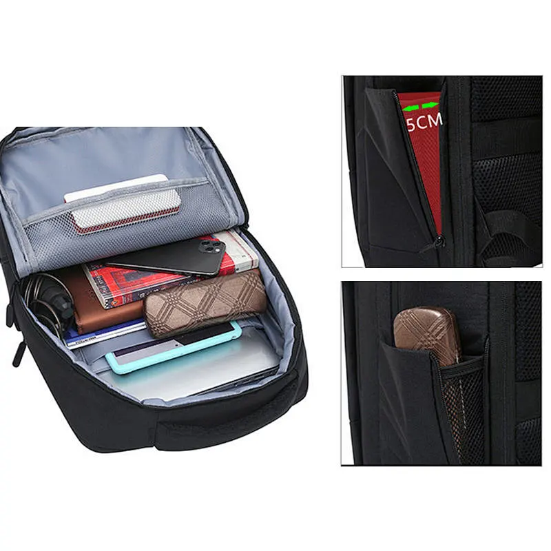 Waterproof Large Polyester Outdoor Office Bag Dark Gray Smart Computer Laptop Bags For Men Backpack