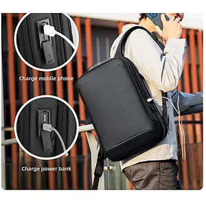 Wholesale Smart Water Resistant USB Black Travel Bag Mochilas Escolares Men Cool Leisure Slim Laptop President Backpack