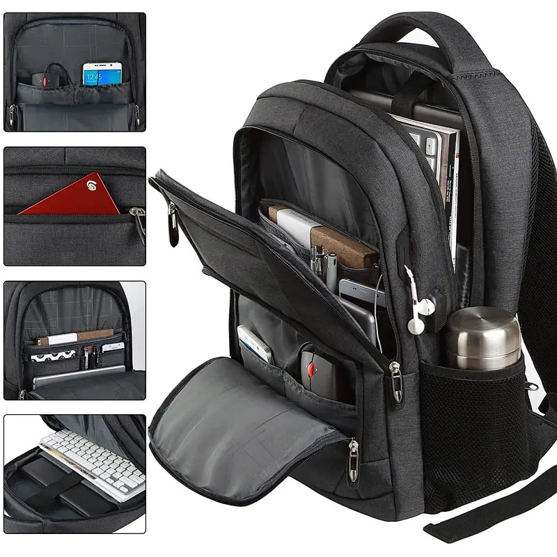 USB Charging Laptop Backpack Business Travel Anti Theft Waterproof Backpack Men School 15.6 Inch Fashion Mochila