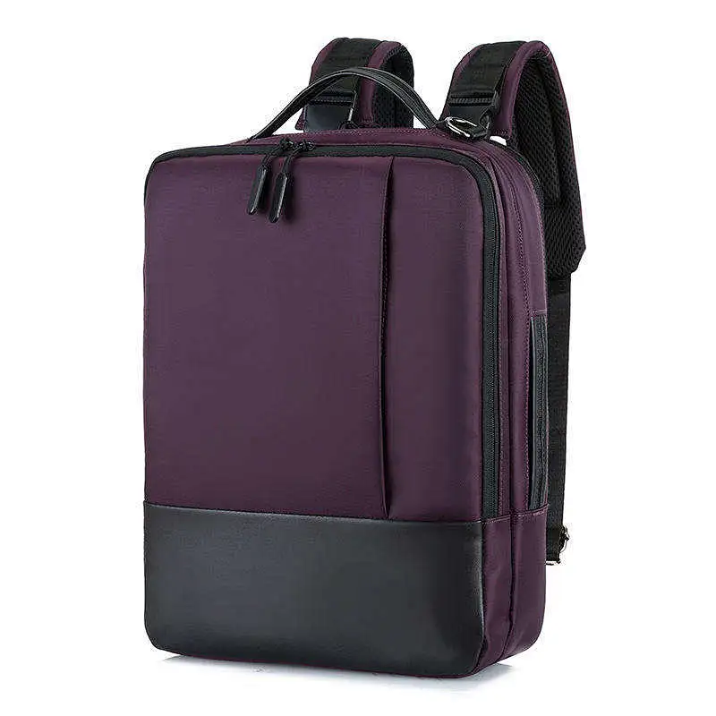 Simple Classical Design Side Handle Nylon Polyester Fabric Unique Business Men Woman Convertible Laptop Slim Backpack Bag