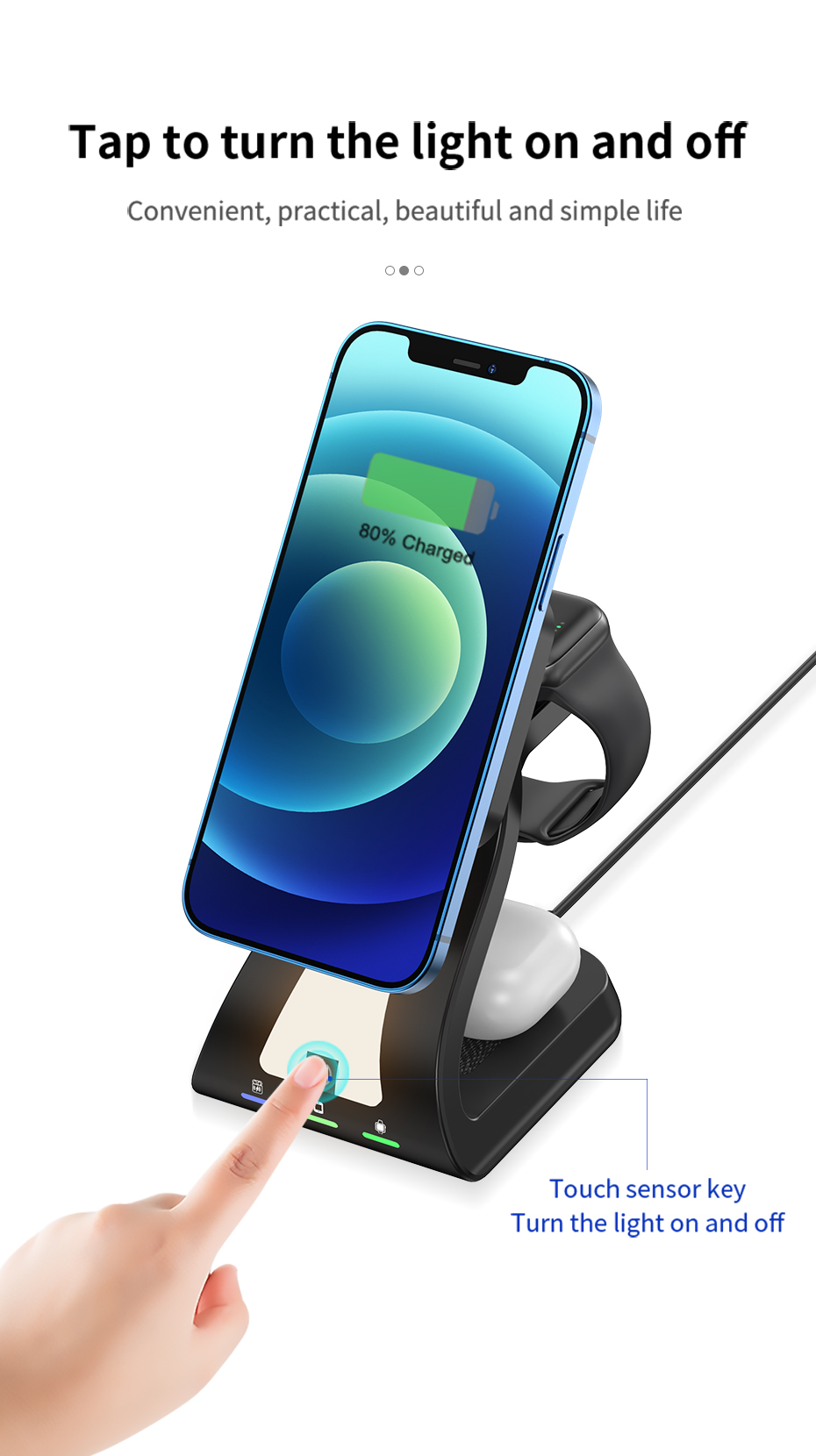 JEDI H20 New Multifunction Mag Safe Chargers Mobile Phone Headphone Watch 4in1 Qi Magnetic Wireless Charger