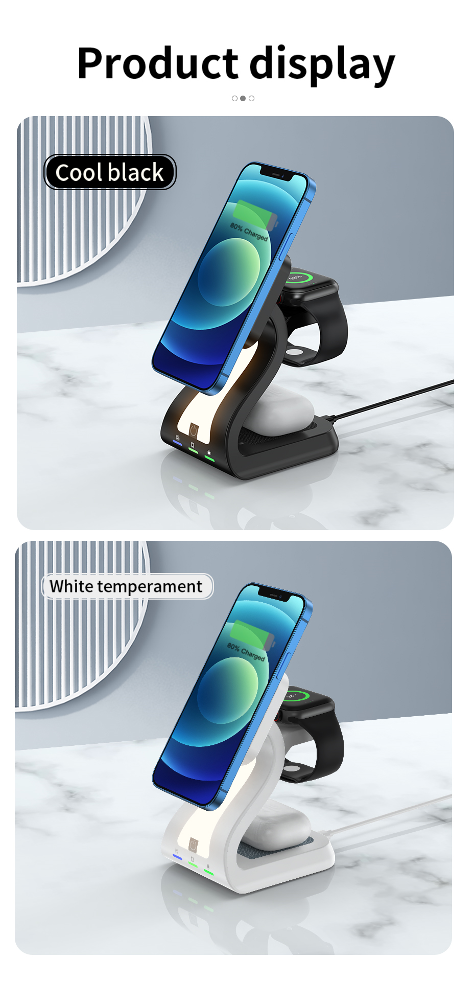 JEDI H20 New Multifunction Mag Safe Chargers Mobile Phone Headphone Watch 4in1 Qi Magnetic Wireless Charger