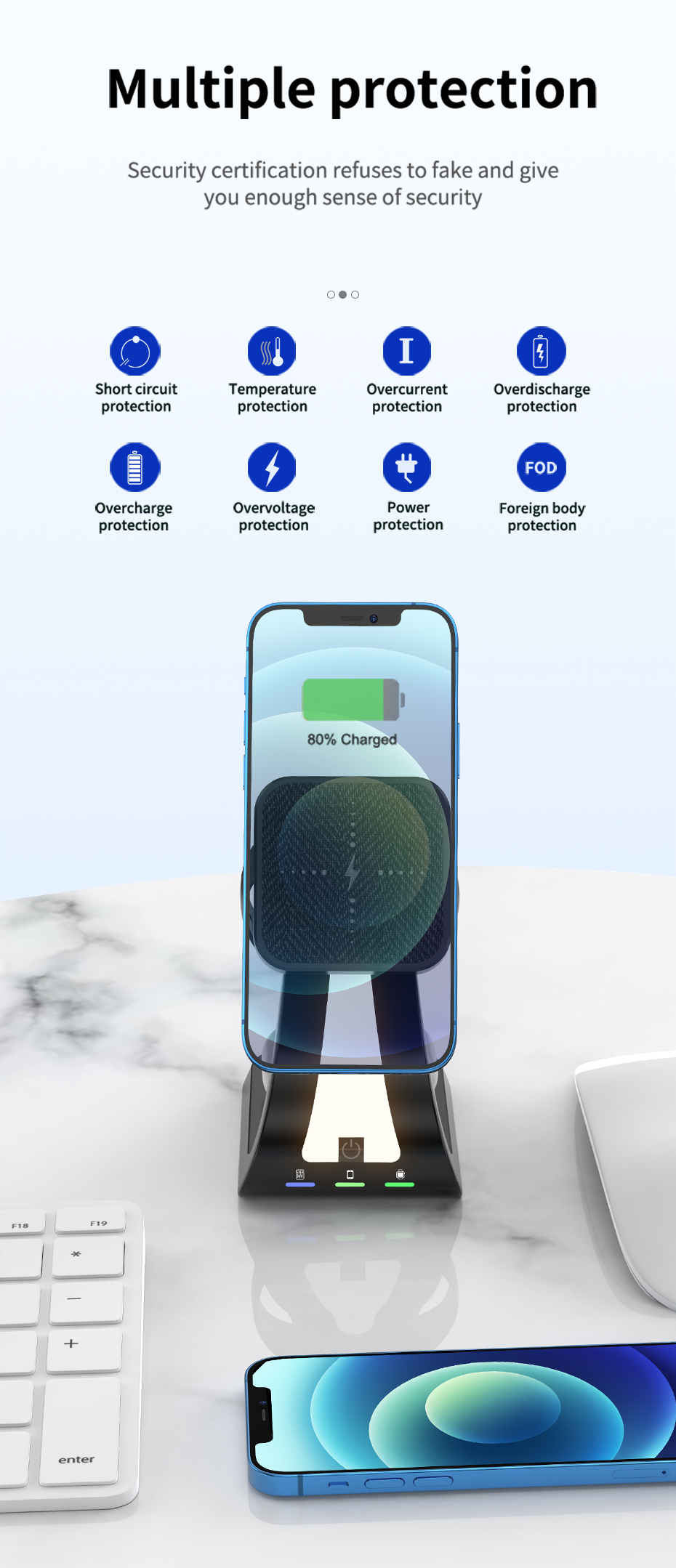 JEDI H20 New Multifunction Mag Safe Chargers Mobile Phone Headphone Watch 4in1 Qi Magnetic Wireless Charger