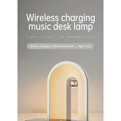 Light Speaker 3 In 1 Led Stand Up Night Indoor Adjustable Nightlight Portable Qi Fast Charging Wireless Charger