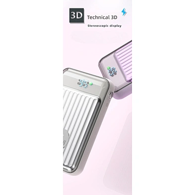 2024 transparent magnetic  power bank  Cable Build-In 10000Mah In Charge Power Bank Build Incable