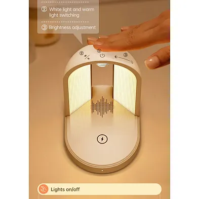 Light Speaker 3 In 1 Led Stand Up Night Indoor Adjustable Nightlight Portable Qi Fast Charging Wireless Charger