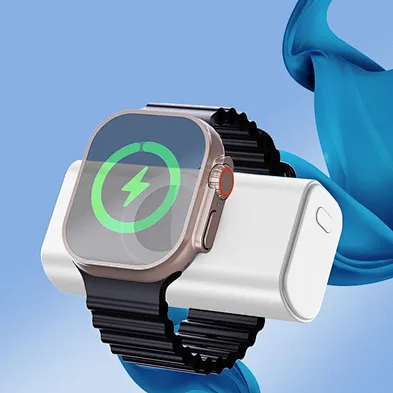 Newest 2 in 1 Built-in Rechargeable Watch Charging 2 Ports Capsule Plug-in Mini Powerbank
