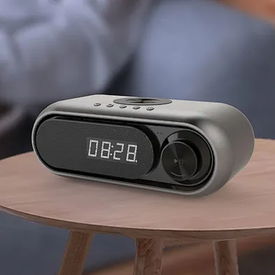 2024 wireless charger Phone Gift Alarm Clock With Wireless Charger And Speaker