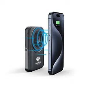 Battery charger Mobile Phone 10000mAh Magnetic 2.5Wwatch chargerWireless Magnetic PowerBank with Led Logo foldable mobile holder
