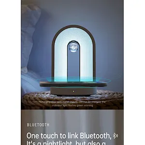 Light Speaker 3 In 1 Led Stand Up Night Indoor Adjustable Nightlight Portable Qi Fast Charging Wireless Charger