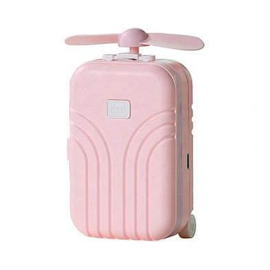 Led Luggage Mirror Ventilador Design Usb Charging Handheld Travel Case Portable Small Box Shape Beauty Cute Mini Fan