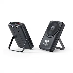 Battery charger Mobile Phone 10000mAh Magnetic 2.5Wwatch chargerWireless Magnetic PowerBank with Led Logo foldable mobile holder