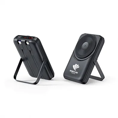 Battery charger Mobile Phone 10000mAh Magnetic 2.5Wwatch chargerWireless Magnetic PowerBank with Led Logo foldable mobile holder