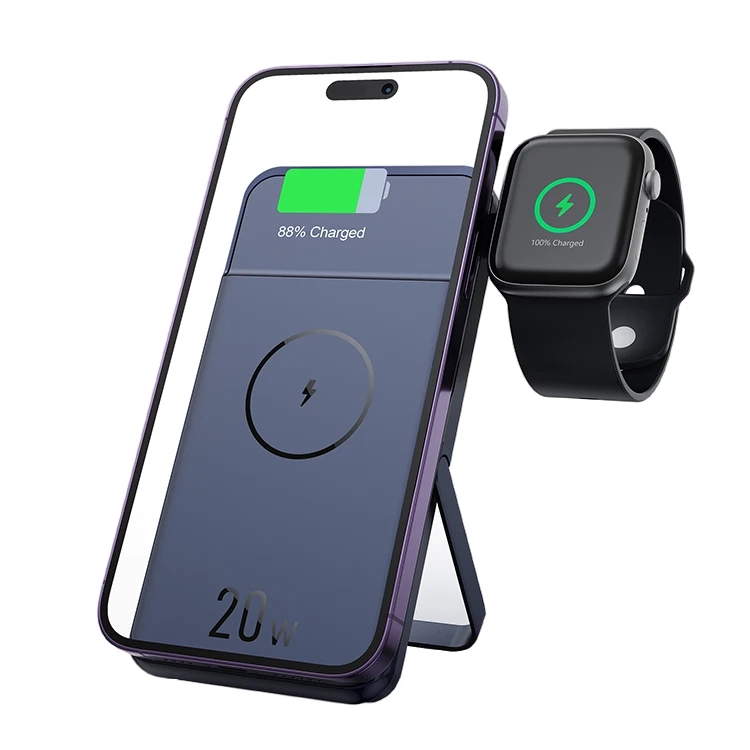 Headphone And Charger Magnetic 3 In 1 Wireless Power Bank 5000Mah Power Bank Wall