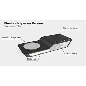 2024 Digital 3 In 1 For Samsung Led Night Light Wireless Charger With Alarm Clock Multifunctional Charger