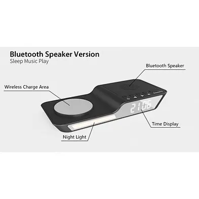 2024 Digital 3 In 1 For Samsung Led Night Light Wireless Charger With Alarm Clock Multifunctional Charger
