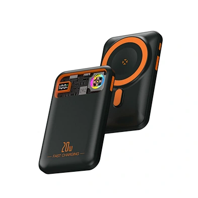 Magnetic Wireless Power Bank 10000mAh Transparent Heat Dissipation Bidirectional Fast Charging Mobile Power PD 20W