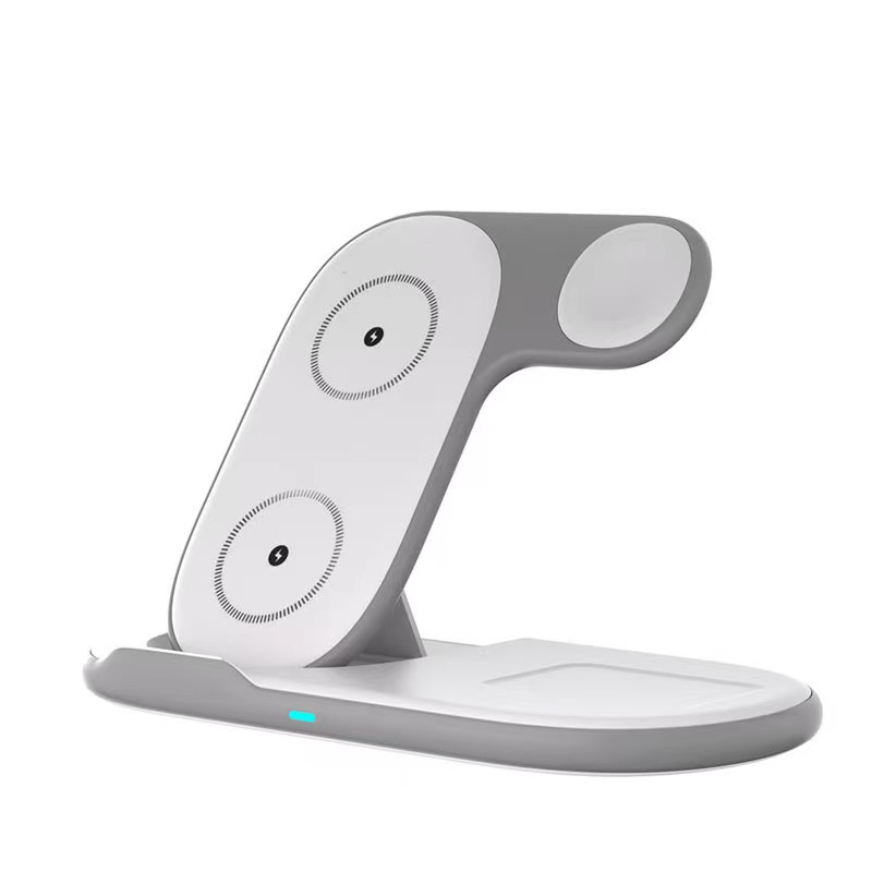15W Fast Charging Portable 3 In 1 Magnetic Light Smart Wireless Charger with dual coil