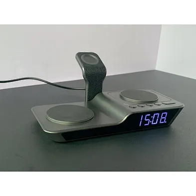 2024 Digital 3 In 1 For Samsung Led Night Light Wireless Charger With Alarm Clock Multifunctional Charger