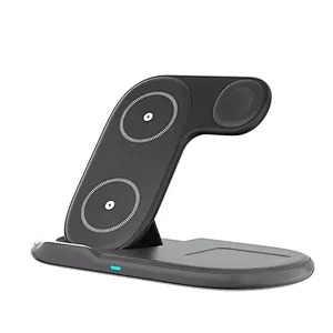15W Fast Charging Portable 3 In 1 Magnetic Light Smart Wireless Charger with dual coil