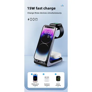 2024 new wireless Charger For Iphone Station Mobile Fast Stand Phone Holder Magnetic 3 In 1 Wireless Charger